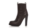 Balenciaga Brown Leather Ankle Boots Discount