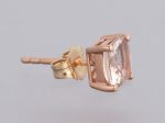 14K Rose Gold Morganite Stud Pierced Earrings on Sale