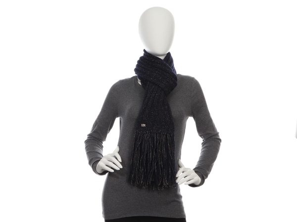 Chanel Navy Blue Knit Scarf Cheap