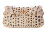 Miu Miu Studded Cream Shoulder Bag on Sale