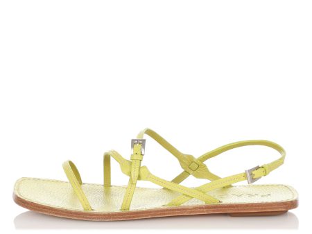 Prada Green Strappy Sandals For Sale