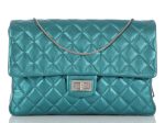 Chanel Metallic Turquoise Quilted Calfskin Reissue Clutch For Cheap