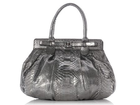 Zagliani Pewter Python Puffy Cheap