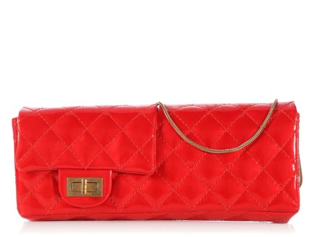 Chanel Red Patent Reversible Reissue Clutch on Sale