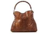 Gucci Brown Python Bamboo Handle Bag Cheap