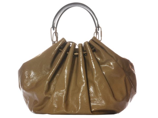 Lanvin Taupe Patent Sac Polisson PM Online now