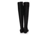 Alaïa Black Suede Tall Flat Boots Online Sale