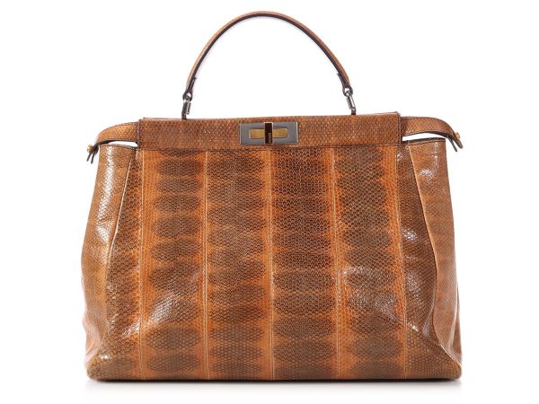 Fendi Large Brown Snakeskin Peekaboo Supply