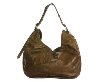 Burberry Brown Perforated Flowers Hobo Hot on Sale