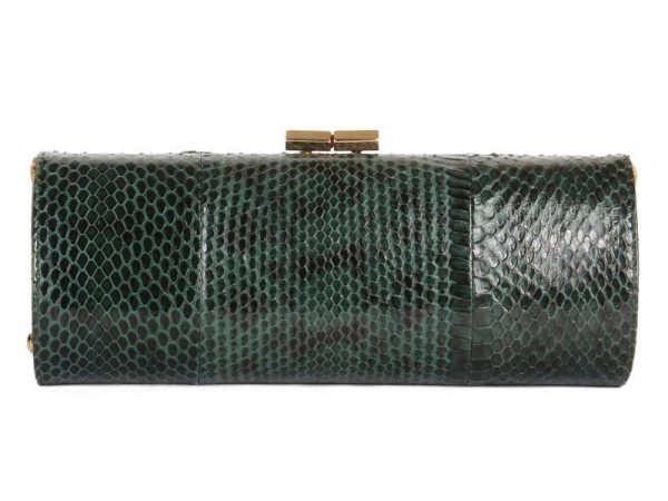 Jimmy Choo Green Python Clutch For Cheap