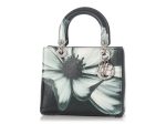 Dior Medium Dark Green Deerskin Floral Lady Dior For Cheap