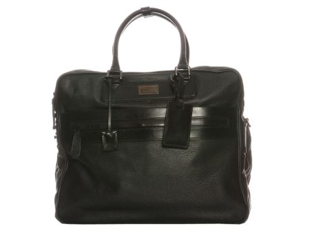 Burberry Black Leather Suitcase For Cheap