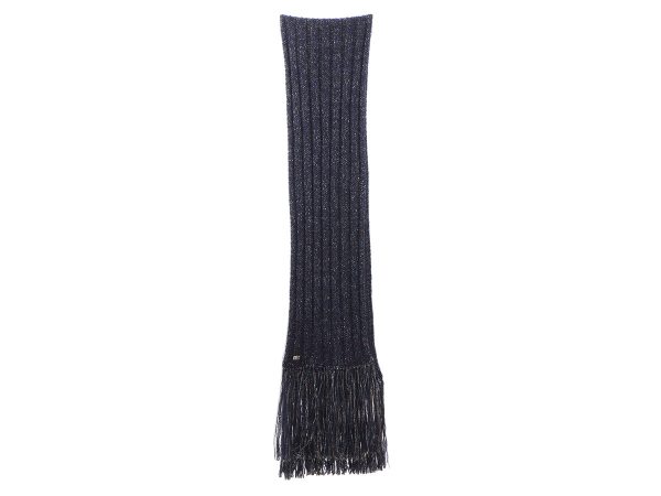 Chanel Navy Blue Knit Scarf Cheap