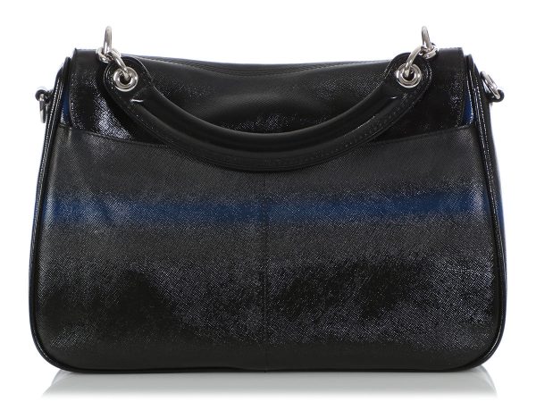 Dior’s Black and Blue Grained Leather Dune Bag Cheap