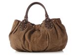 Gucci Brown Snakeskin Stud Hobo Hot on Sale