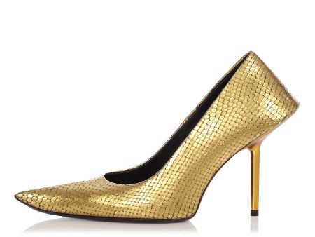 Balenciaga Python Effect Essex Pointy Toe Pumps Online Hot Sale