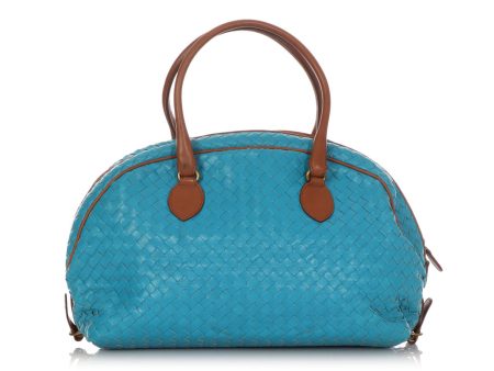 Bottega Veneta Turquoise and Brown Bowler Bag Discount