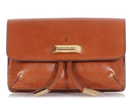 Tod s Mini Tan Antiqued Leather Crossbody Belt Bag Discount