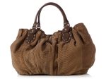 Gucci Brown Snakeskin Stud Hobo Hot on Sale