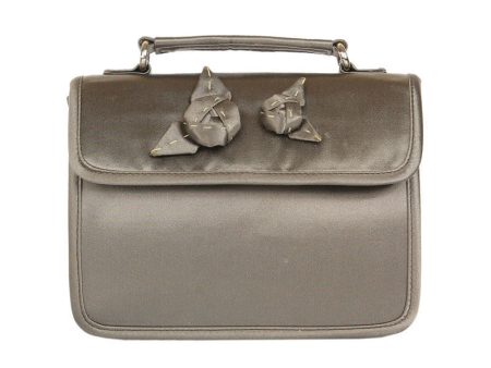 Prada Gray Satin Evening Bag Hot on Sale