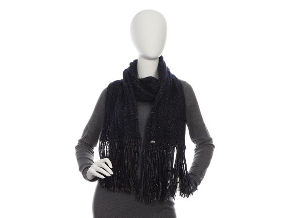 Chanel Navy Blue Knit Scarf Cheap