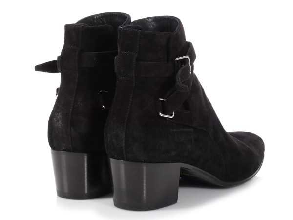 Saint Laurent Black Suede Blake Jodhpur Ankle Boots For Sale