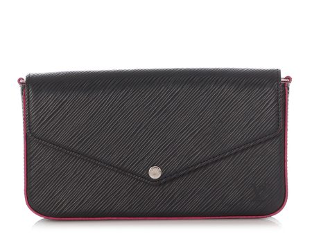 Louis Vuitton Black and Pink Epi Felicie Pochette Cheap