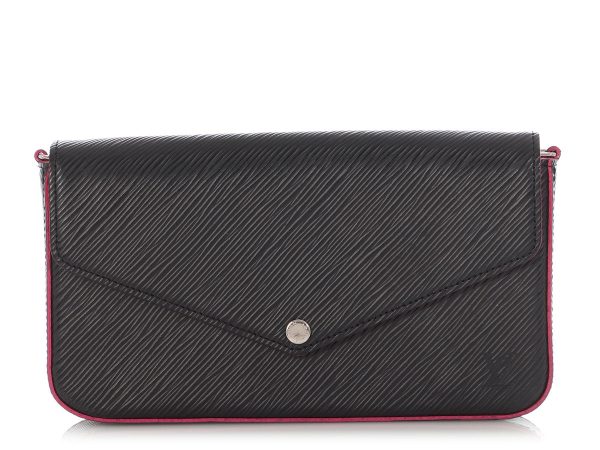 Louis Vuitton Black and Pink Epi Felicie Pochette Cheap