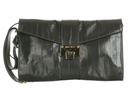 Jimmy Choo Dark Gray Eel Rivera Clutch Supply