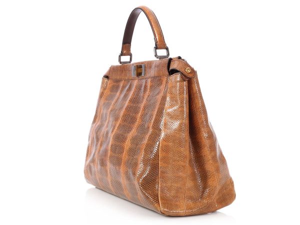 Fendi Large Brown Snakeskin Peekaboo Supply