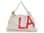 Chanel Large Beige Quilted Fabric LA Tote Discount