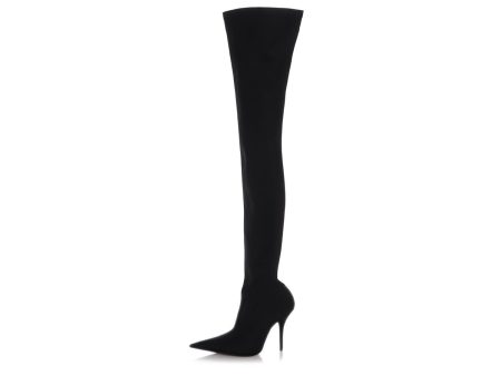 Balenciaga Black Over the Knee Knife Boots 110mm Fashion