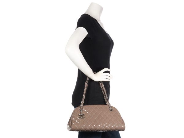 Chanel Medium Taupe Just Mademoiselle Bowling Bag For Discount