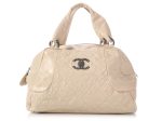 Chanel Extra Large Cream Crinkled Calfskin Bowler Online Sale