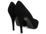 Stuart Weitzman Black Suede Peep Toes For Discount