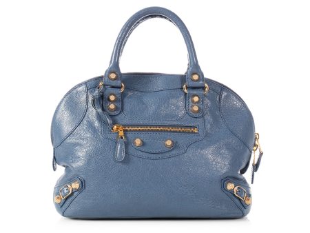 Balenciaga Mini Slate Blue Giant 12 Gold Bowling Bag Sale