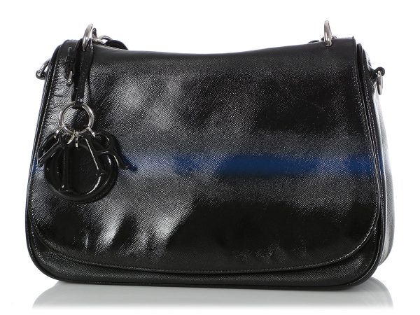 Dior’s Black and Blue Grained Leather Dune Bag Cheap