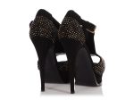 Saint Laurent Black Suede Studded Platform Pumps Online