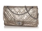 Chanel Bronze Quilted Distressed Metallic Calfskin Reissue 227 Sale