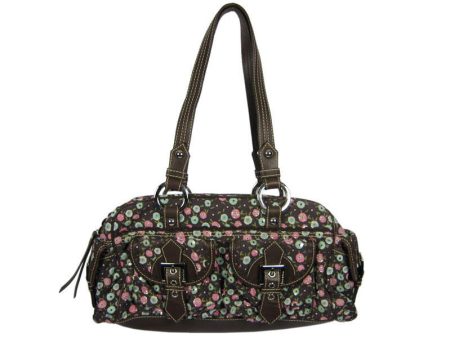 Isabella Fiore Brown Flower Corduroy Bag Online Sale