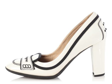 Tod s White Patent Mocassino Pumps Supply