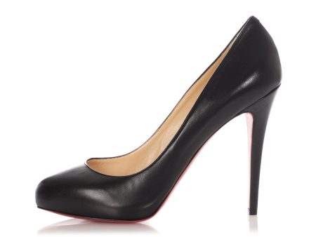 Christian Louboutin Black Leather Pumps Discount