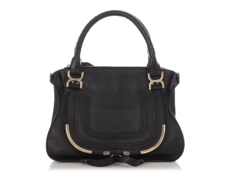 Chloé Medium Black Metal Trim Marcie Shoulder Bag For Cheap