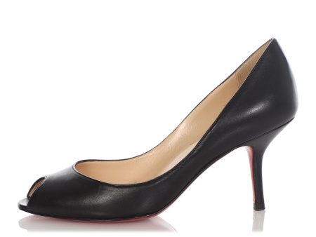 Christian Louboutin Black Materna Peep Toe Pumps Sale