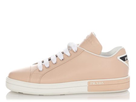 Prada Beige Leather Sneakers Online now