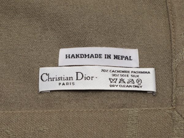 Dior Olive Cashmere Silk Shawl Discount