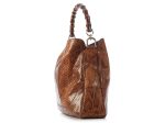 Gucci Brown Python Bamboo Handle Bag Cheap