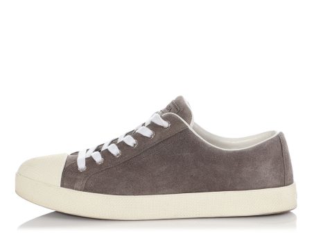 Prada Gray Suede Sneakers Online Hot Sale