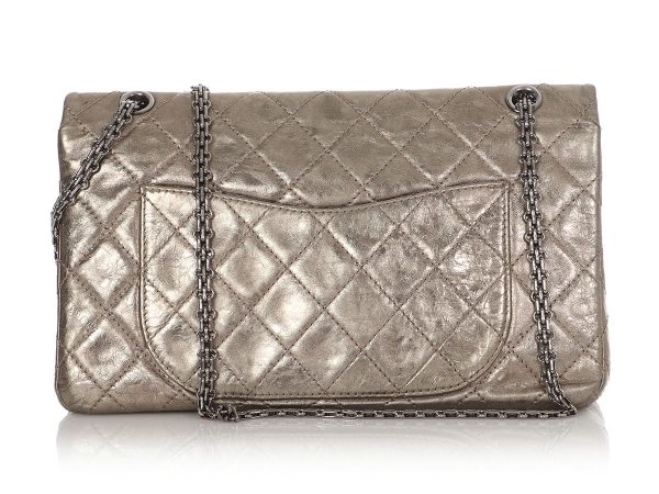 Chanel Bronze Quilted Distressed Metallic Calfskin Reissue 227 Sale