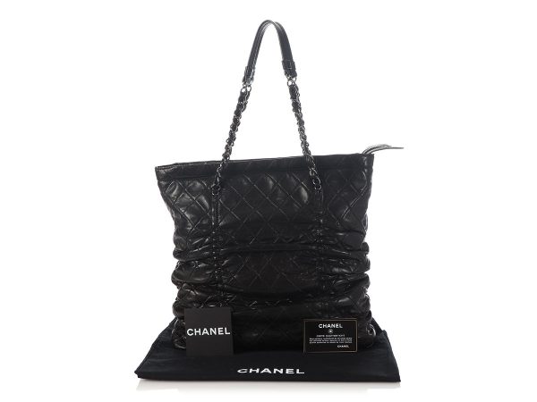 Chanel Black Quilted Lambskin Sharpei Shopping Tote Online Hot Sale